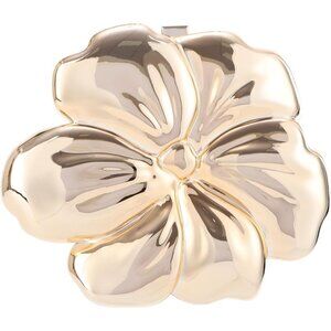 Unique Gold Acrylic Floral Clutch Purse with Removable Shoulder Strap Stylish Ev
